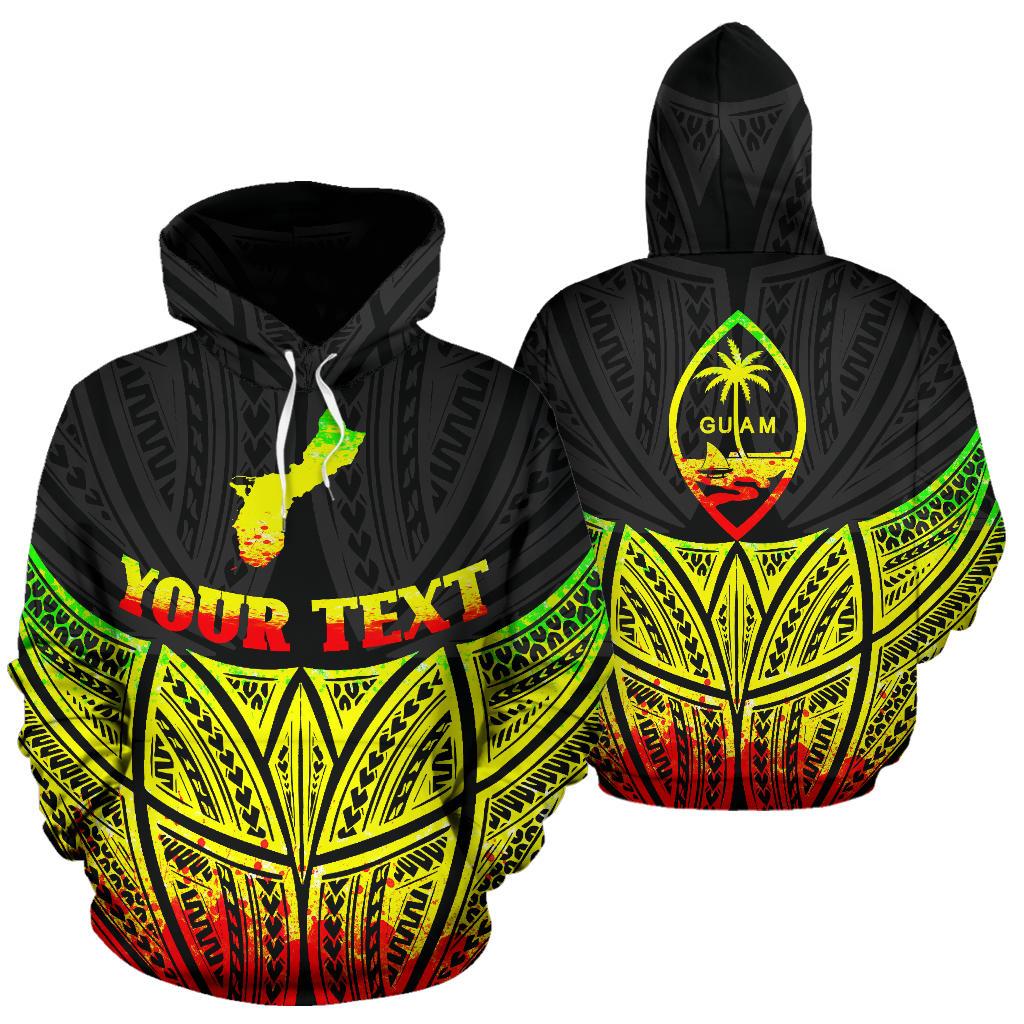 Guam Polynesian Custom Hoodie Reggae Pride Map nd Seal Unisex Reggae - Polynesian Pride