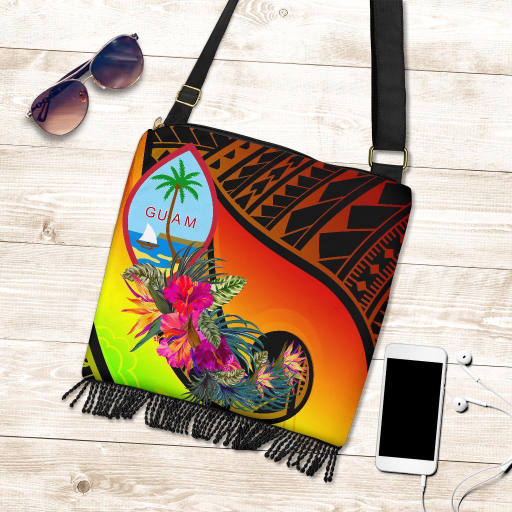 Guam Boho Handbag - Polynesian Hook And Hibiscus (Raggae) One Style One Size Raggae - Polynesian Pride