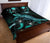 CNMI Polynesian Quilt Bed Set - Turtle With Blooming Hibiscus Turquoise - Polynesian Pride