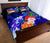 Custom Personalised Chuuk Quilt Bed Set - Humpback Whale with Tropical Flowers (Blue) - Polynesian Pride