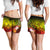 Marshall Islands Women's Shorts - Humpback Whale with Tropical Flowers (Yellow) - Polynesian Pride