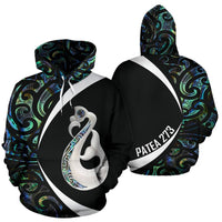 Maori Manaia Paua Shell Hoodie Patea 273 Circle Style Zip Hoodie Art - Polynesian Pride