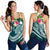 Marshall Islands Polynesian Women's Racerback Tank - Summer Plumeria (Turquoise) - Polynesian Pride