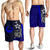 Pohnpei Micronesian Men's Shorts Blue - Turtle With Hook Blue - Polynesian Pride