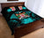 Fiji Polynesian Quilt Bed Set Hibiscus Turquoise - Polynesian Pride