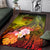 Fiji Custom Personalised Area Rug - Humpback Whale with Tropical Flowers (Yellow) - Polynesian Pride