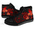 Tonga Polynesian High Top Shoes - Red Plumeria - Polynesian Pride