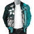 Tonga Micronesia Men's Bomber Jackets Turquoise - Turtle With Hook - Polynesian Pride