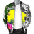 Palau Custom Personalised Men's Bomber Jacket White - Turtle Plumeria Banana Leaf - Polynesian Pride