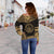 Palau Polynesian Chief Custom Personalised Women's Off Shoulder Sweater - Gold Version - Polynesian Pride