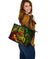 Vanuatu Polynesian Leather Tote Bag - Reggae Shark Polynesian Tattoo - Polynesian Pride