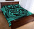 Hawaiian Kanaka Honu Hibiscus Tornando Turquoise Polynesian Quilt Bed Set - Polynesian Pride