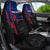 Samoa Personalised Car Seat Covers - Samoa Seal With Polynesian Patterns In Heartbeat Style (Blue) - Polynesian Pride