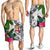 Fiji Men's Short White - Turtle Plumeria Banana Leaf - Polynesian Pride