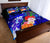 Guam Quilt Bed Set - Humpback Whale with Tropical Flowers (Blue) - Polynesian Pride