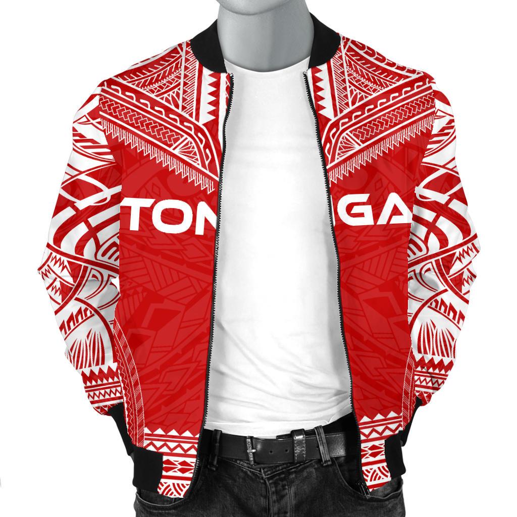 Tonga Flag Polynesian Chief Men's Bomber Jacket - Polynesian Pride