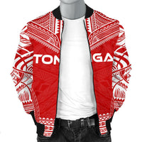 Tonga Flag Polynesian Chief Men's Bomber Jacket - Polynesian Pride