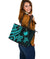 Northern Mariana Large Leather Tote Bag - Tentacle Turtle Turquoise - Polynesian Pride