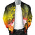 Guam Custom Personalised Men's Bomber Jacket - Humpback Whale with Tropical Flowers (Yellow) - Polynesian Pride