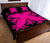 Hawaiian Quilt Bed Set Royal Pattern - Black And Pink - A2 Style - Polynesian Pride