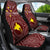 Papua New Guinea Personalised Car Seat Covers - Flag With Polynesian Patterns (Black) - Polynesian Pride