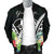 Yap Men's Bomber Jacket - Yap Coat of Arms & Polynesian Tropical Flowers White - Polynesian Pride