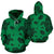 Hawaii Hoodie Polynesian Turtle Palm and Sea Pebbles Green Pullover - Polynesian Pride