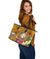 Tonga Large Leather Tote Bag - Turtle Plumeria (Gold) - Polynesian Pride