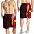 Papua New Guinea Polynesian Men's Shorts - Coat Of Arm With Hibiscus Red - Polynesian Pride