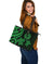 American Samoa Large Laether Tote - Green Tentacle Turtle - Polynesian Pride