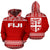 Fiji Tapa All Over Hoodie Red and White Version Unisex Red And White - Polynesian Pride