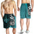 Kosrae Micronesian Men's Shorts Turquoise - Turtle With Hook Turquoise - Polynesian Pride