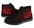 Polynesian Hawaii High Top Shoes - Humpback Whale with Hibiscus (Red) - Polynesian Pride