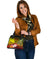 Fiji Shoulder Handbag - Humpback Whale with Tropical Flowers (Yellow) - Polynesian Pride