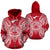 American Samoa Polynesian All Over Zip up Hoodie Map Red White Unisex Red - Polynesian Pride