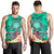 American Samoa Polynesian Men's Tank Top - Turtle Plumeria (Turquoise) Turquoise - Polynesian Pride