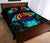 Tahiti Polynesian Quilt Bed Set Hibiscus Turquoise - Polynesian Pride