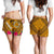 Hawaii Women's Shorts - Kanaka Maoli With Hibiscus On Polynesian Patterns (YELLOW) - Polynesian Pride