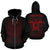 Polynesian All Over Custom Zip up Hoodie Red Turtle Tribal Pattern Unisex Black - Polynesian Pride