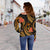 Guam Polynesian Women Off Shoulder Sweater - Gold Plumeria - Polynesian Pride