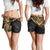 American Samoa Polynesian Women's Shorts - Gold Turtle - Polynesian Pride