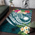 Marshall Islands Polynesian Area Rug - Summer Plumeria (Turquoise) - Polynesian Pride