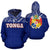 Tonga All Over Hoodie Polynesian Blue Version Unisex White - Polynesian Pride