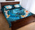 Wallis and Futuna Polynesian Quilt Bed Set - Blue Plumeria Animal Tattoo - Polynesian Pride