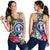 Northern Mariana Islands Women's Racerback Tank White - Turtle Plumeria Banana Leaf - Polynesian Pride