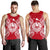 French Polynesia Polynesian Men Tank Top Map Red White - Polynesian Pride