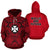 Wallis and Futuna Polynesian Hoodie Wallis and Futuna Coat of Arms Polynesian Tattoo Front Half Style Unisex Red - Polynesian Pride