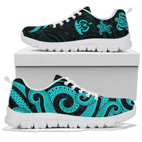 Vanuatu Sneakers - Turquoise Tentacle Turtle Kid's Sneakers - White Sole - Polynesian Pride