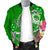 FSM Men's Bomber Jacket - Turtle Plumeria (Green) - Polynesian Pride