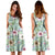 Hawaii Tropical Hibiscus Palm Leaves Midi Dress - Polynesian Pride